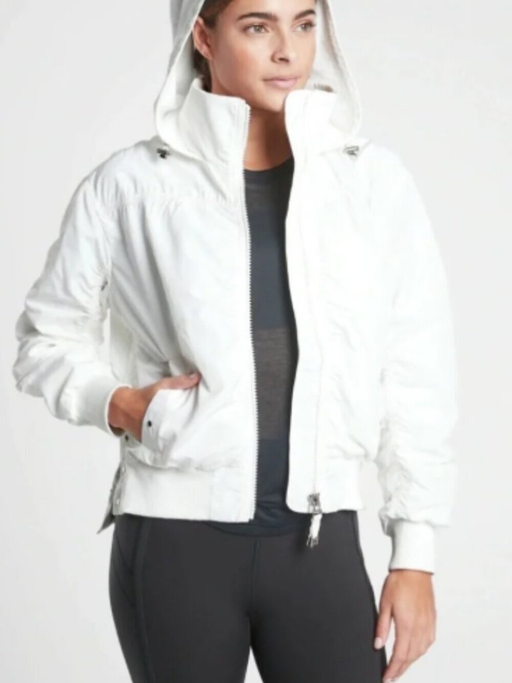 ATHLETA Point Reyes Bomber Jacket White Size Large